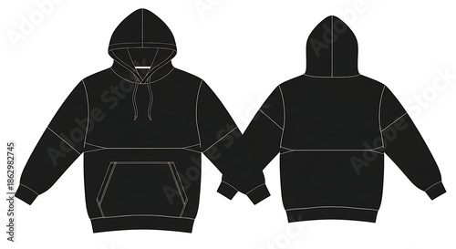 Black Hoodie Mockup Front and Back