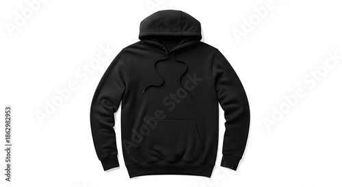 Black Hoodie Mockup Front View