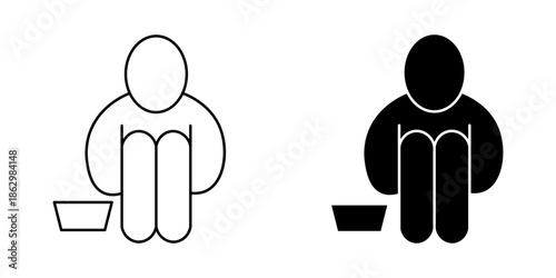 poverty line Set icon, vector illustration on white background