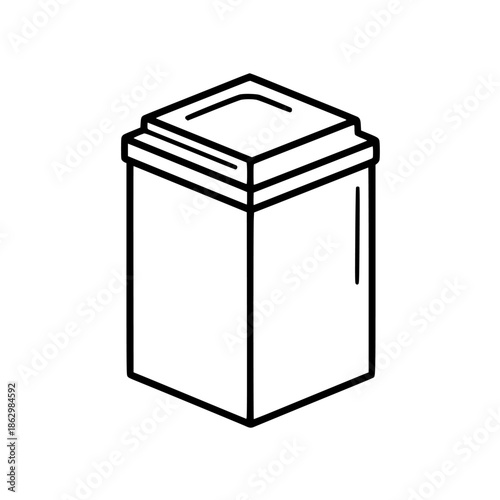Whimsical Waste Basket Line Art: Clean Simple Deck Box | Clean, isolated vector art for creative projects.