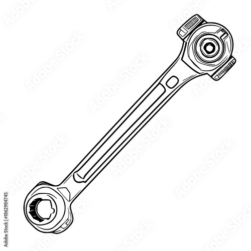 Mechanical precision monochrome | Clean, isolated vector art for creative projects.