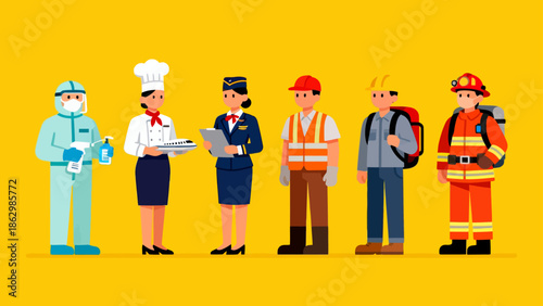diverse workers in uniform