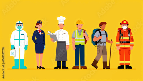 diverse workers in uniform