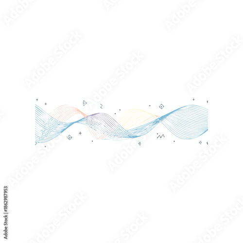 A clean blue liquid wave creates an abstract water splash with fresh bubbles and transparent ripples flowing across a clear white backdrop
