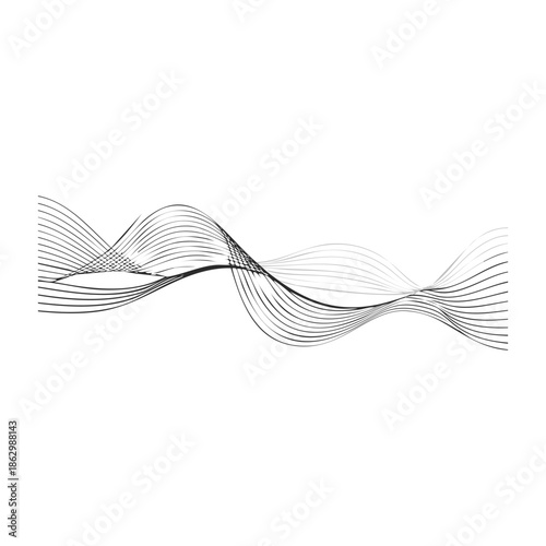 Abstract blue wave background featuring a vector illustration of a gradient line pattern and tech curve design for a modern business wallpaper texture
