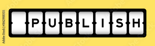 Black color in word publish on slot banner with yellow color background