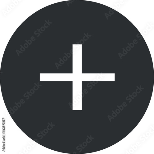 Circle plus icon with clean and modern design. Ideal for add button, create action, UI UX interface, app and web design, infographic, navigation, menu, and minimal digital product visuals.
