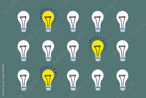 Smart ideas, lightbulb conceptual illustration
