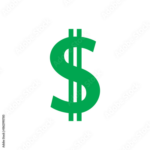 Green dollar sign icon silhouette vector flat illustration design. Money dollar sign vector. Currency dollar symbol icon.