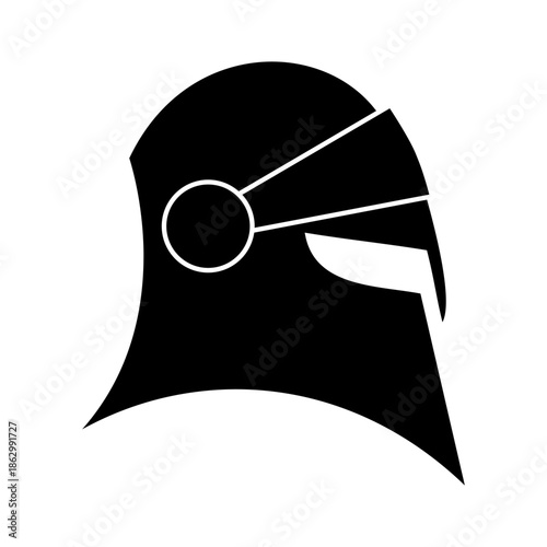 Helmet icon vector. Knight's helmet Illustration sign. Medieval helmet symbol. Armor logo.