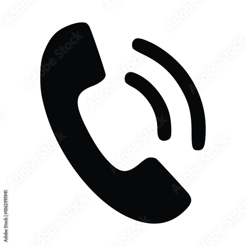 Telephone icon with sound waves