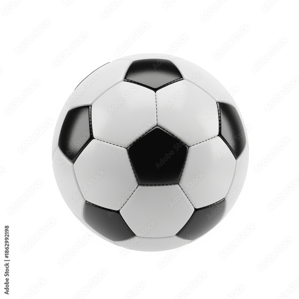 Obraz premium A close-up view of a classic black and white soccer ball