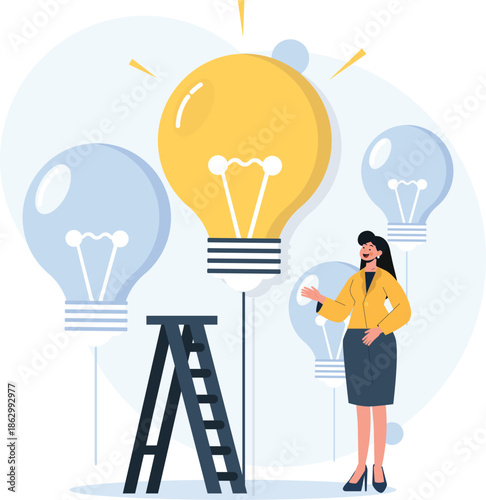 Woman with great idea - Female person coming up with new creative ideas