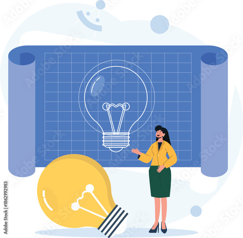 Woman with great idea - Female person coming up with new creative ideas