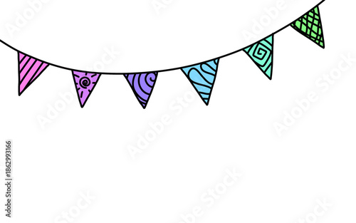 Triangle party flag birthday decoration