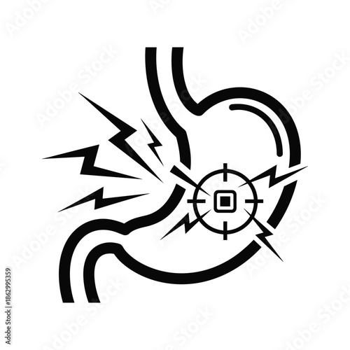 Stomach Pain Vector Icon Illustration