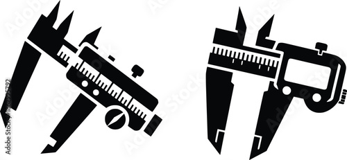 A black and white illustration of a precision measuring tool a caliper