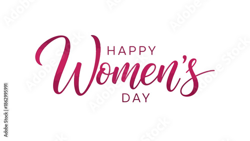 Elegant calligraphy wishing a Happy Women's Day with the words 'Happy' and 'Day' in smaller font above and below 'Women's'.