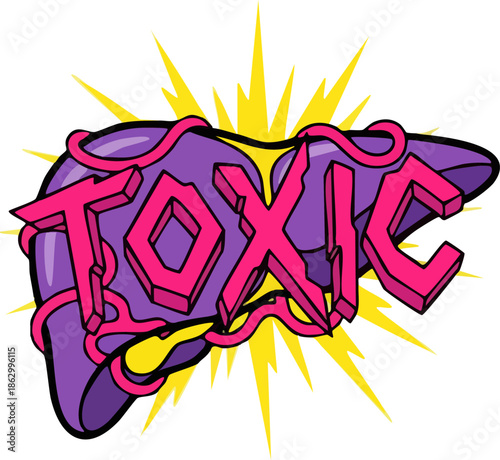 Stylized Toxic Liver Damage Health Concept Illustration