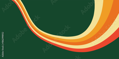abstract background with curve and wave in layer of color from orange to dark green can be use for technolgy and energy company presentation advertisement food and drinking product label vector eps.