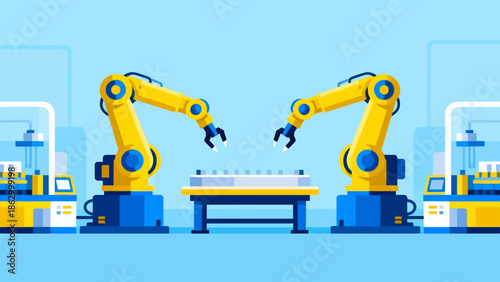 Industrial robots assembling components