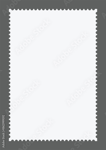 Clean White Stamp Frame with Classic Perforated Edge for Badges Labels or Social Media Use
