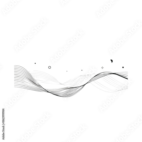 Abstract vector background featuring a blue wave pattern with flowing light lines and a gradient curve design for a modern technology motion wallpaper