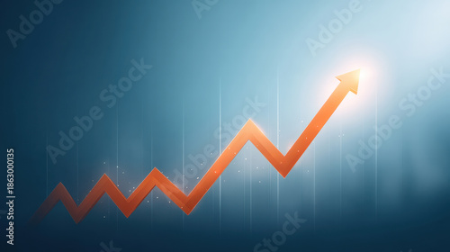 A rising graph indicating growth, success, and positive trends in business.