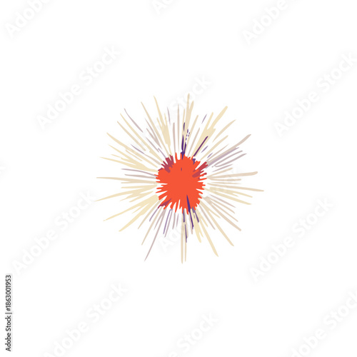 Stylized hand drawn floral burst