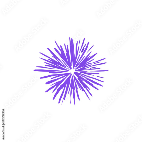 Purple hand drawn starburst icon