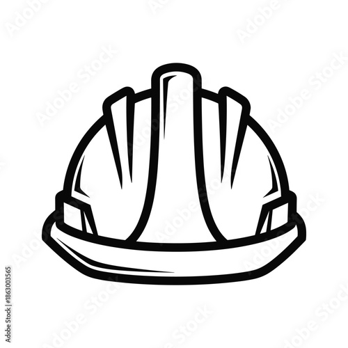 Black and white hard hat illustration