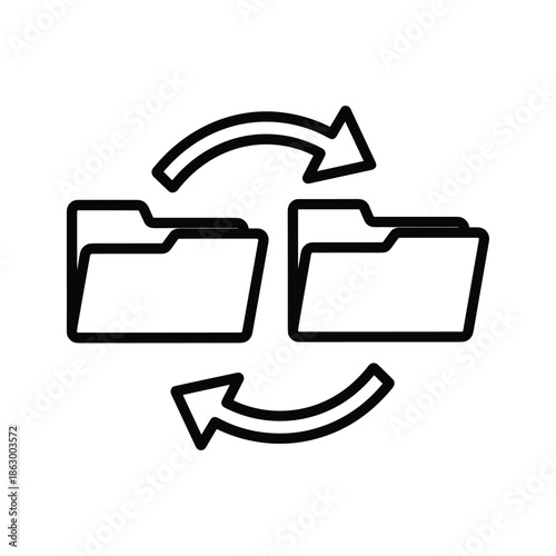 Two folders with arrows