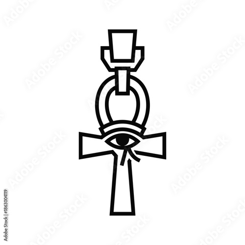 Ancient Egyptian Cross with Eye Symbol