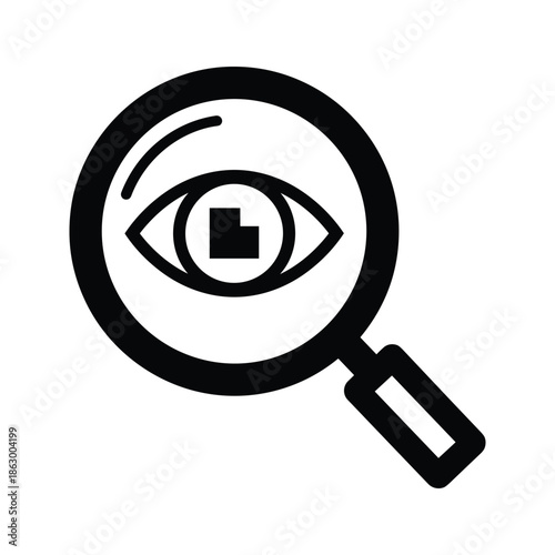 Magnifying glass with eye icon