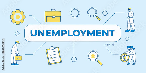 Unemployment and Job Search Concept Vector Illustration