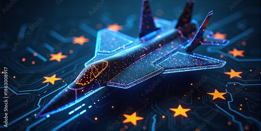 Obraz premium European fighter jet symbolizing rearmament of europe countries and air defense