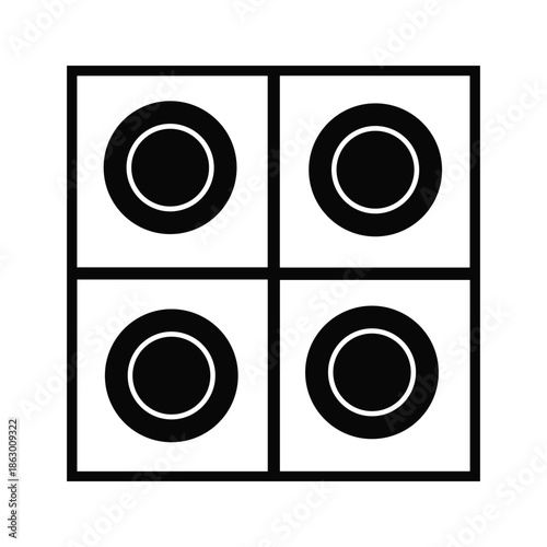 Electric stove top with four burners