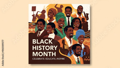 Black History Month Celebration with Diverse Group of People