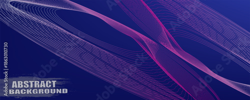 Blue and purple violet vector abstract particles soundwave background