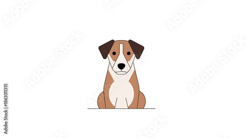 Illustration of a sitting brown dog.