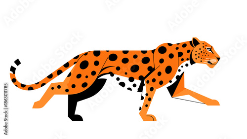 Vector Illustration of a Cheetah Walking.