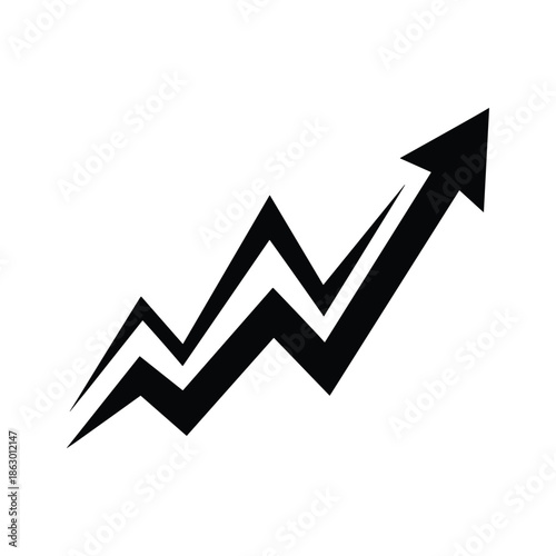 Black arrow graph going up