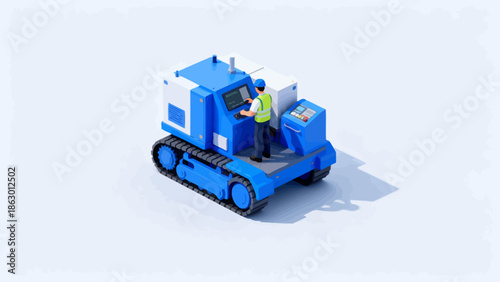 Worker operating heavy machinery