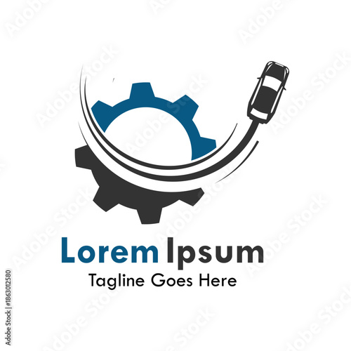 Gear car design logo template illustration	