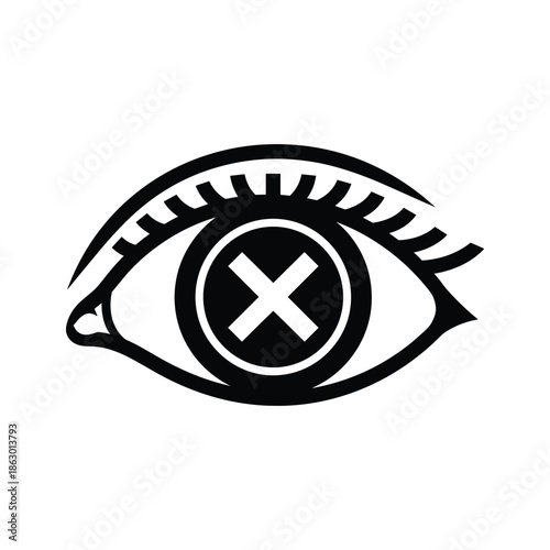 Eye with Cross in Iris Illustration
