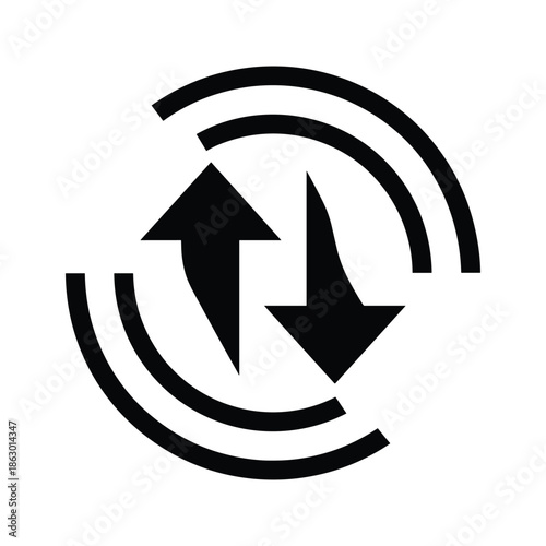 Black Arrows Moving in Opposite Directions