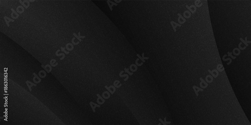 Dark black background abstract 3D geometric with wave effect decoration. Vector illustration