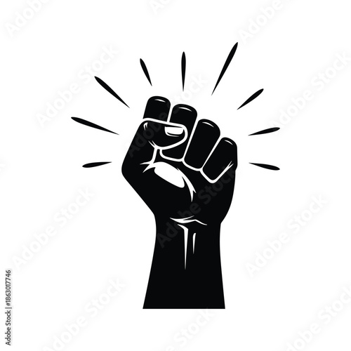 Raised fist symbolizing strength and solidarity