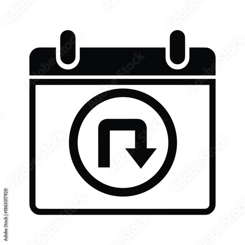 Calendar icon with download symbol