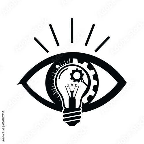 Creative vision with bright idea and innovation